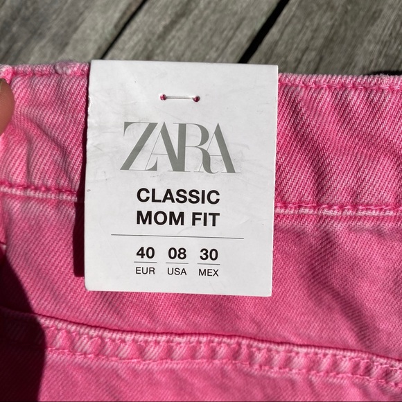 💗 ZARA PINK HIGH WAIST CLASSIC MOM JEAN SHORTS! - Picture 9 of 13